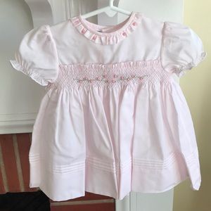 Feltman Brothers Pink Smocked Dress w Roses